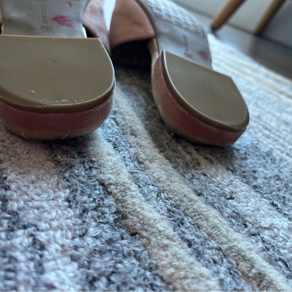 Birdies The Songbird Mule Pom Pom Blush Dusty Pink Velvet Slippers | Size 8.5 - Picture 10 of 10